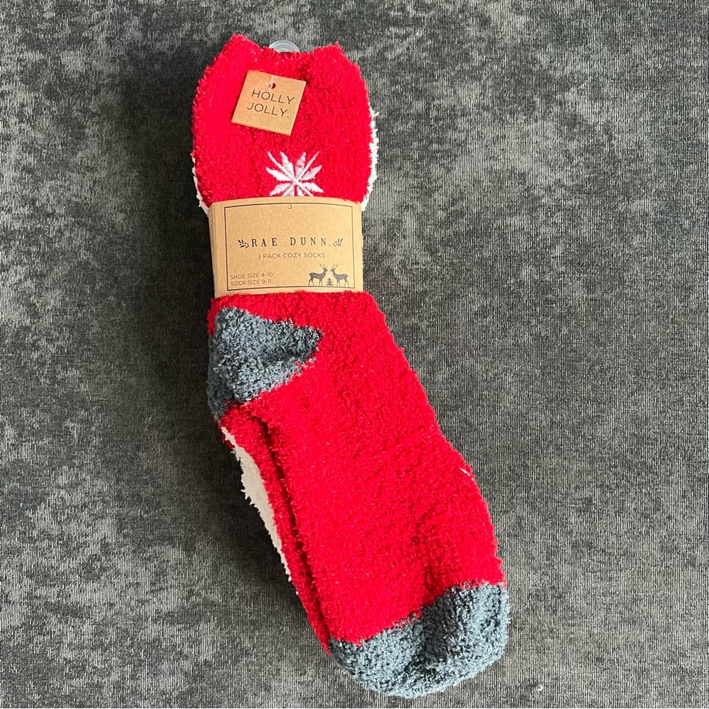 NWT Rae Dunn Cozy Christmas Socks 3-Pack